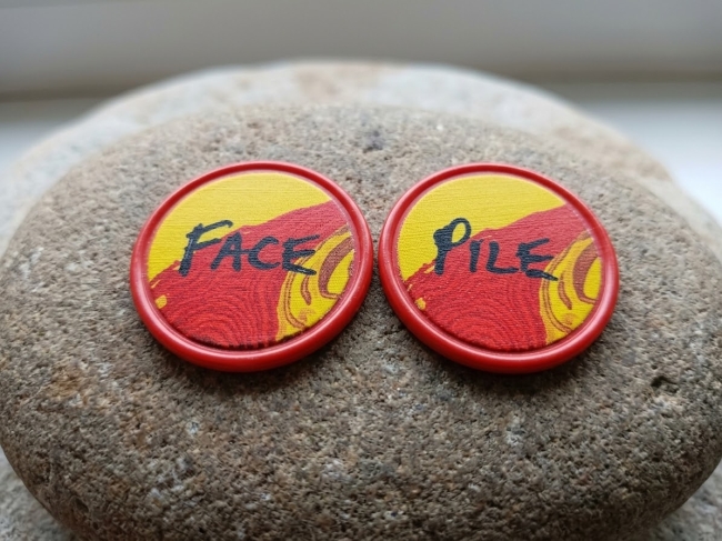 Pile ou face modèle jetons