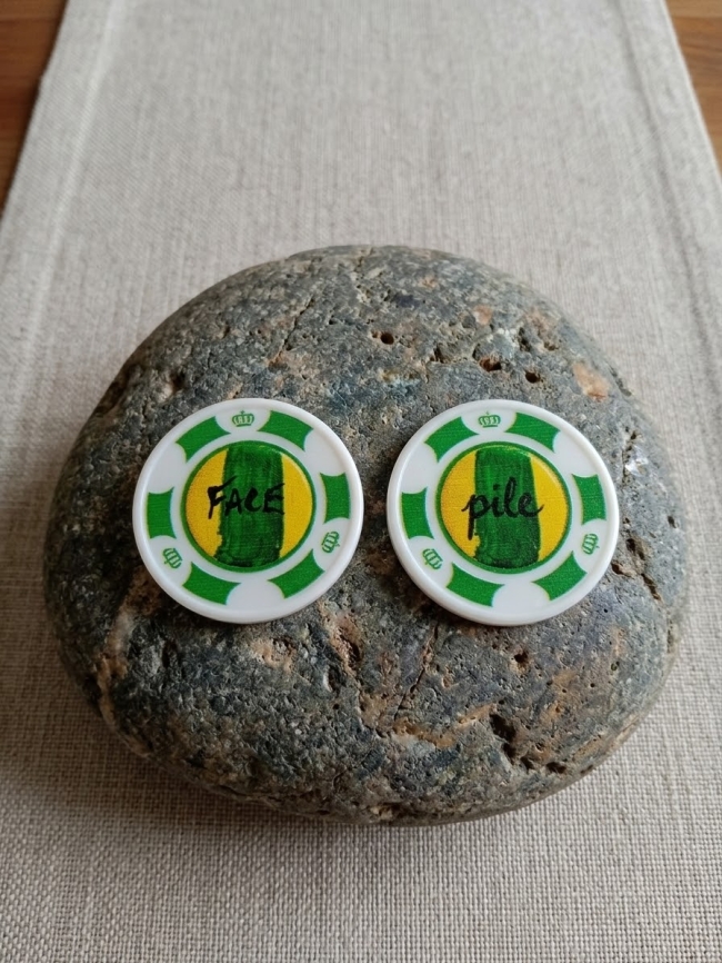 Pile ou face modèle jetons